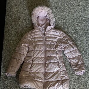 Pink Hooded Puffer Jacket
